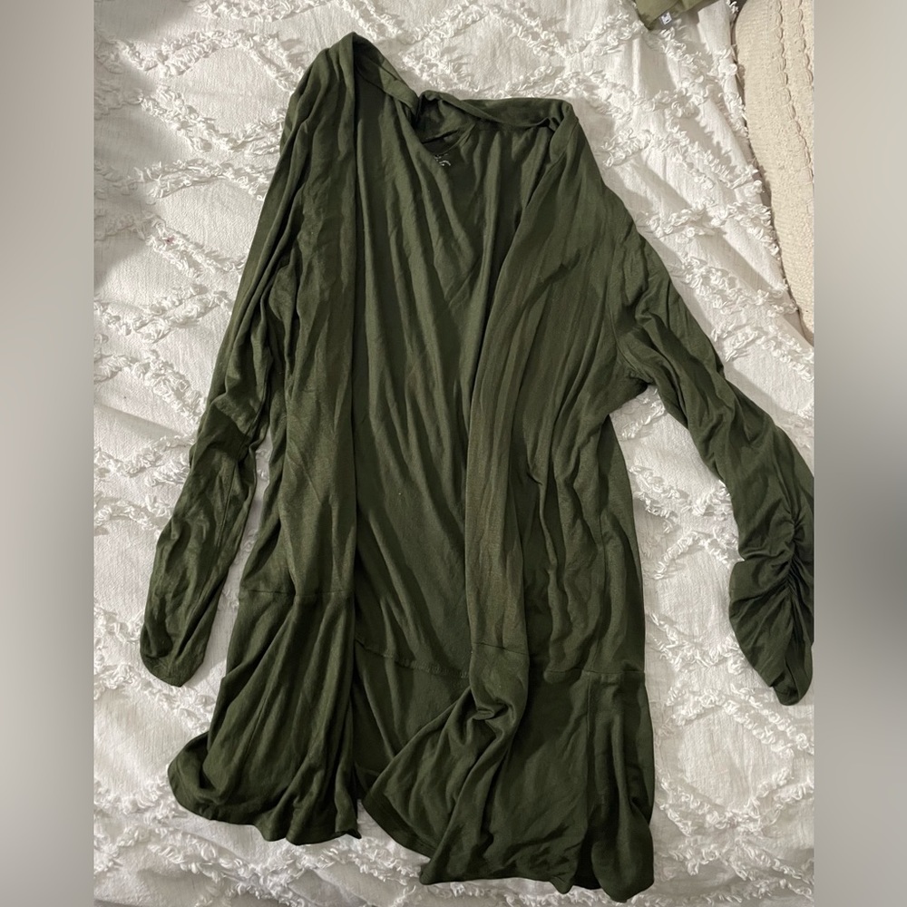 Dark Green Long Cardigan